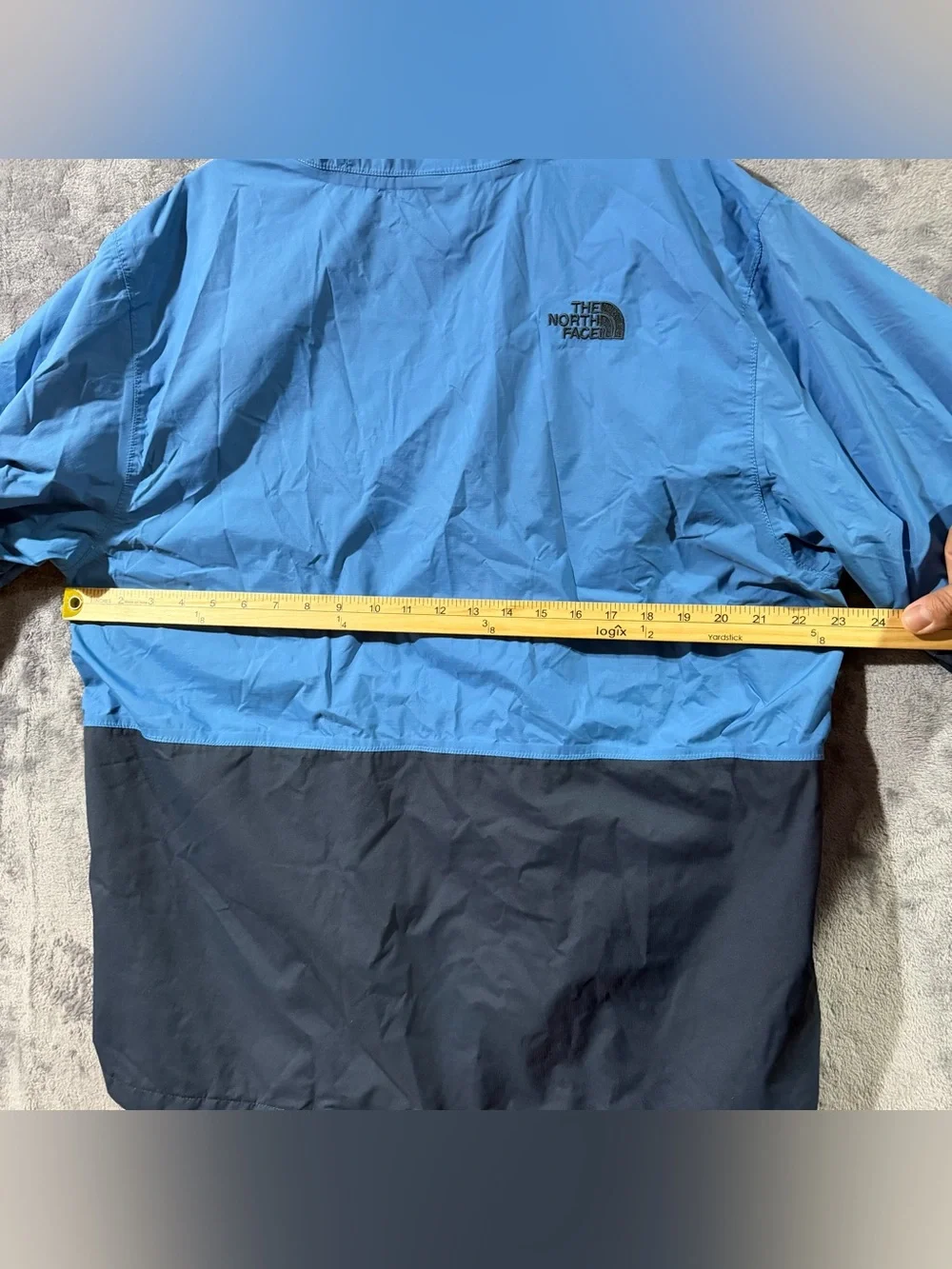 The North Face Hyvent Windbreaker Jacket Hooded Coat Blue Grey Men’s Size Large